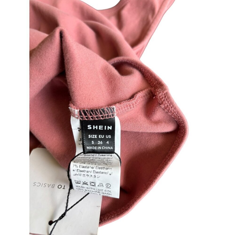 Shein Women's Rose Pink Cold Shoulder Body Suit - Picture 4 of 6